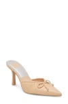 Dolce Vita Kairi French Vanilla Leather Bow Pointed-toe High Heel Mules In French Vanilla Leather
