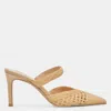 Dolce Vita Kaline Light Natural Raffia Pointed-toe Mule Pumps In Multi