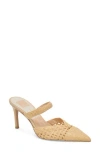 Dolce Vita Kaline Light Natural Raffia Pointed-toe Mule Pumps In Light Natural Raffia