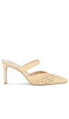 Dolce Vita Kaline Light Natural Raffia Pointed-toe Mule Pumps In 浅中性色