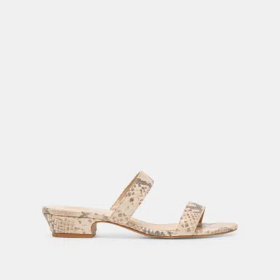 Dolce Vita Kamile Sandals Natural Snake Embossed Leather