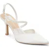 Dolce Vita Kamra True White Satin Pearl Pointed-toe Pumps In White