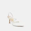 Dolce Vita Kamra Pearl Pumps Women's True White Satin Pointed Toe Gal1005 In White
