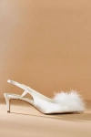 Dolce Vita Kamy Faux-fur Slingback Heels In White