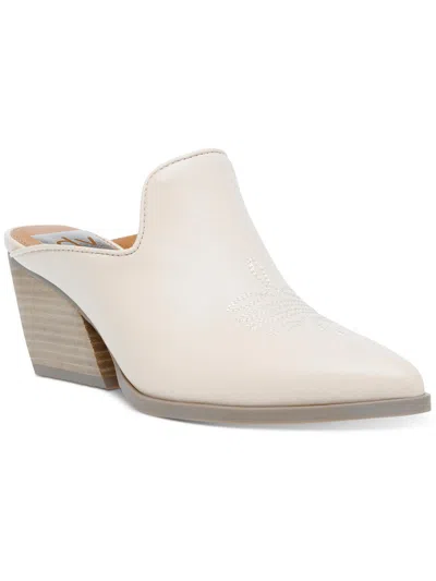 Dolce Vita Kandala Womens Faux Leather Western Mules In White