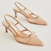 Dolce Vita Kairi French Vanilla Leather Bow Pointed-toe High Heel Mules In Multi