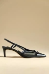 Dolce Vita Women's Kandi Mesh Bow Pointed-toe Kitten-heel Slingback Pumps In Black