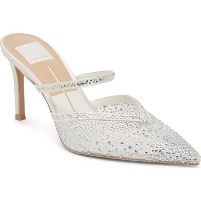 Dolce Vita Kanika Crystal Pointed Toe Mule In White