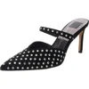 Dolce Vita Kanika Crystal Stud Womens Embellished Faux Suede Mules In Black