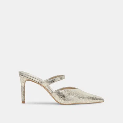Dolce Vita Kanika Heels Platinum Distressed Leather In Silver