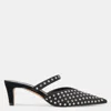 Dolce Vita Kanika Crystal Stud Womens Embellished Faux Suede Mules In Black