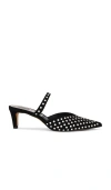 Dolce Vita Kanika Crystal Stud Womens Embellished Faux Suede Mules In Black