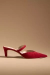 Dolce Vita Kanika Womens Suede Pointed Toe Mules In Red