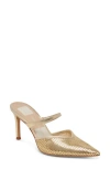 Dolce Vita Kanika Mesh Womens Solid Metal Mules In Gold Metallic Mesh