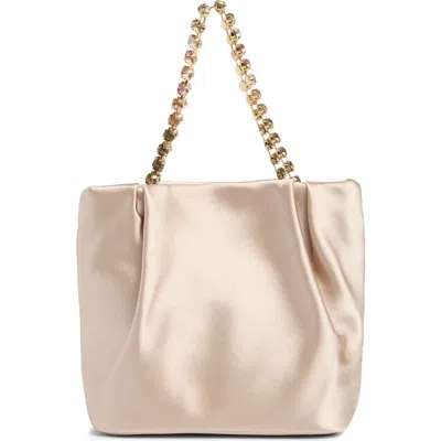 Dolce Vita Karol Rhinestone Strap Satin Handbag In Neutral