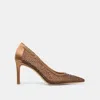 Dolce Vita Kashe Crystal Heels Mid Brown Mesh In Brown