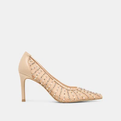 Dolce Vita Kashe Pearl Heels Blush Lace Mesh In Neutral
