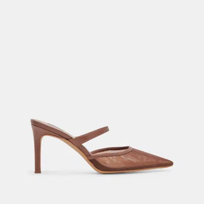 Dolce Vita Katik Wide Heels Espresso Mesh In Brown