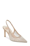 Dolce Vita Kaye Crystal Pointy Toe Slingback Pump In Gold Mesh Rhinestone