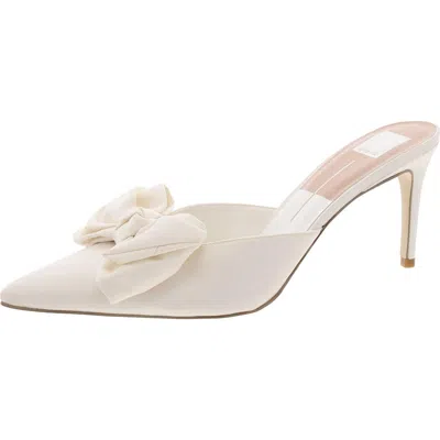 Dolce Vita Kayli Womens Satin Pointed Toe Mules In White