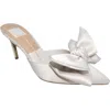 Dolce Vita Kaylie Bow Pointed Toe Mule In White Satin