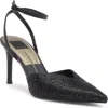 Dolce Vita Keisha Crystal Pointed Toe Pump In Black Metallic Fabric