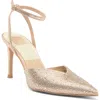 Dolce Vita Keisha Crystal Pointed Toe Pump In Light Gold Fabric