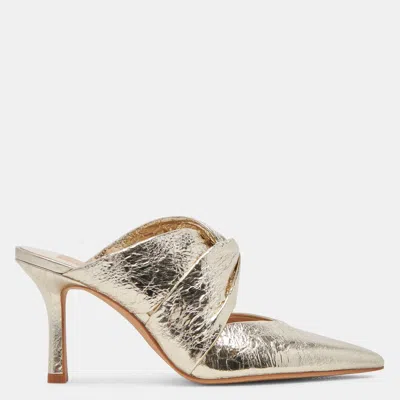 Dolce Vita Kelsy Heels Platinum Distressed Leather In Multi