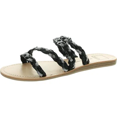 Dolce Vita Khloe Womens Rhinestone Faux Leather Slide Sandals In Multi