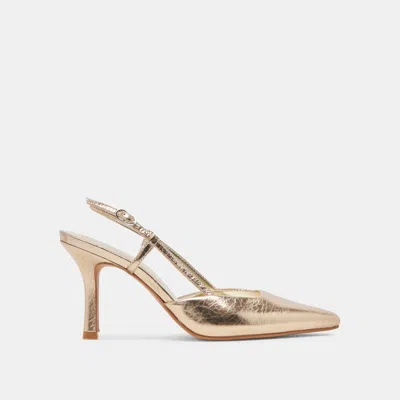Dolce Vita Kim Heels Gold Distressed Leather