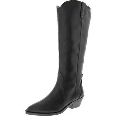 Dolce Vita Kit Womens Faux Suede Knee-high Cowboy, Western Boots In Black