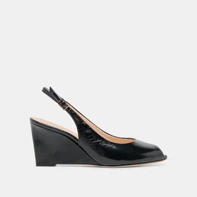 Dolce Vita Kola Wedges In Noir Leather Size 11 By  In Multi