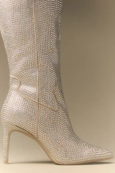 Dolce Vita Korry Crystal Knee-high Boots In White