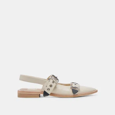 Dolce Vita Labell Flats Ivory Crinkle Patent In White