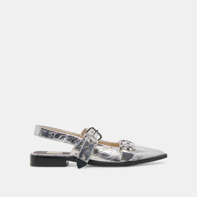 Dolce Vita Labell Flats Silver Distressed Leather