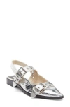 Dolce Vita Labell Pointed Toe Slingback Flat In Silver