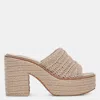 Dolce Vita Ladin Platform Slide Sandal In Beige