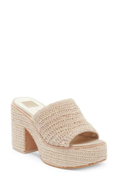 Dolce Vita Ladin Platform Slide Sandal In Dove Woven