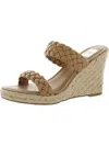 Dolce Vita Lagoona Womens Faux Leather Braided Wedge Sandals In Multi