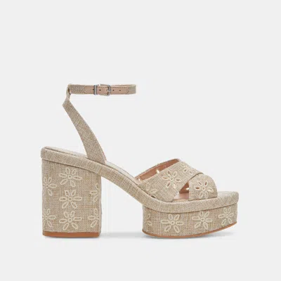 Dolce Vita Laisha Heels Almond Floral Eyelet In Blue