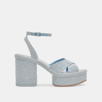 Dolce Vita Laisha Heels Light Blue Floral Eyelet