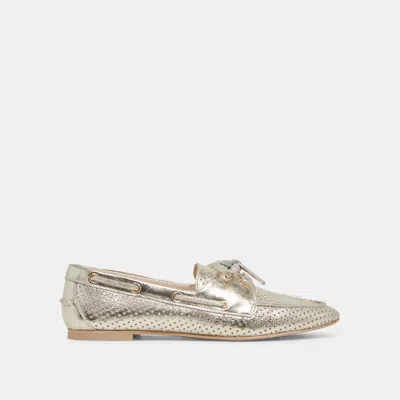 Dolce Vita Lakin Loafers Platinum Perforated Leather