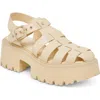 Dolce Vita Lasly Platform Fisherman Sandal In Light Yellow Leather