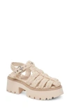 Dolce Vita Lasly Platform Fisherman Sandal In Oatmeal Knit Raffia