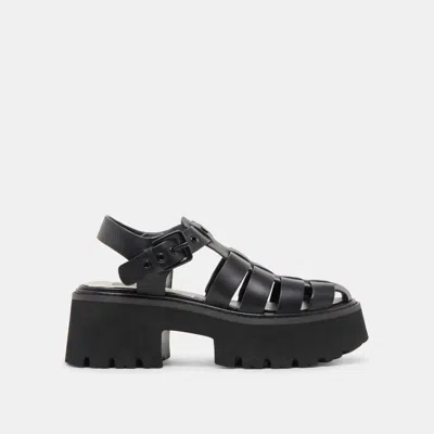 Dolce Vita Lasly Tonal Sandals Black Leather