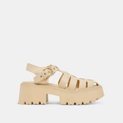 Dolce Vita Lasly Tonal Sandals Light Yellow Leather