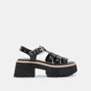 Dolce Vita Latice Sandals Midnight Embossed Leather In Black