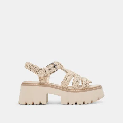Dolce Vita Latice Sandals Oatmeal Knit