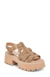 Dolce Vita Latice Strappy Sandal In Cocoa Knit