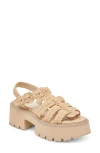 Dolce Vita Lasly Platform Fisherman Sandal In Light Natural Knit